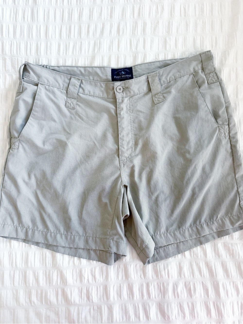 Men’s Fish Hippie 6” Shorts Performance Waterproof Khaki Tan 38W